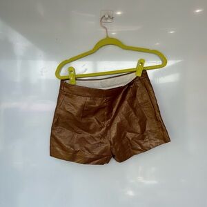 Brown shiny skort with pockets